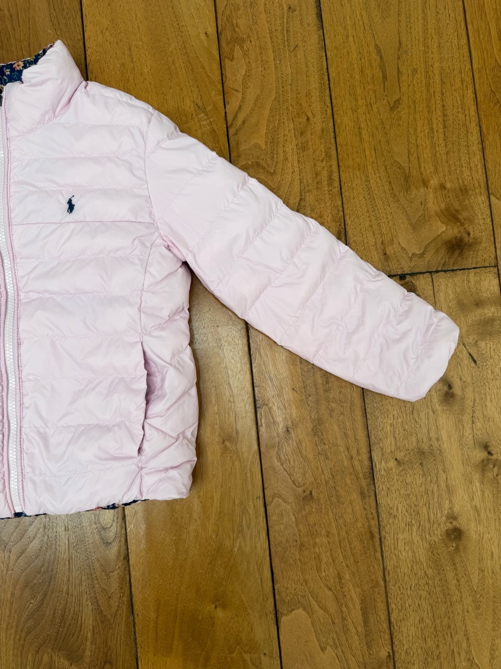 Polo Ralph Lauren Girls Reversible Puffer Jacket Pink Floral Size 6 - 7 - Picture 6 of 12